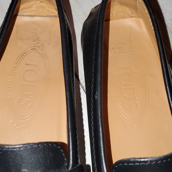 Tod"s S. 6 Black Leather Flat Driving Shoe Loafer - Picture 9 of 11